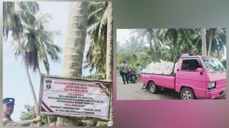 Polsek Cukuh Balak Cegah Penambangan Pasir Laut